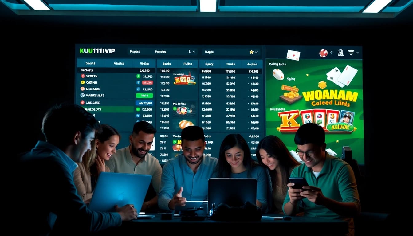 Engaging online betting scene at ku1111.vip with diverse users and game elements.