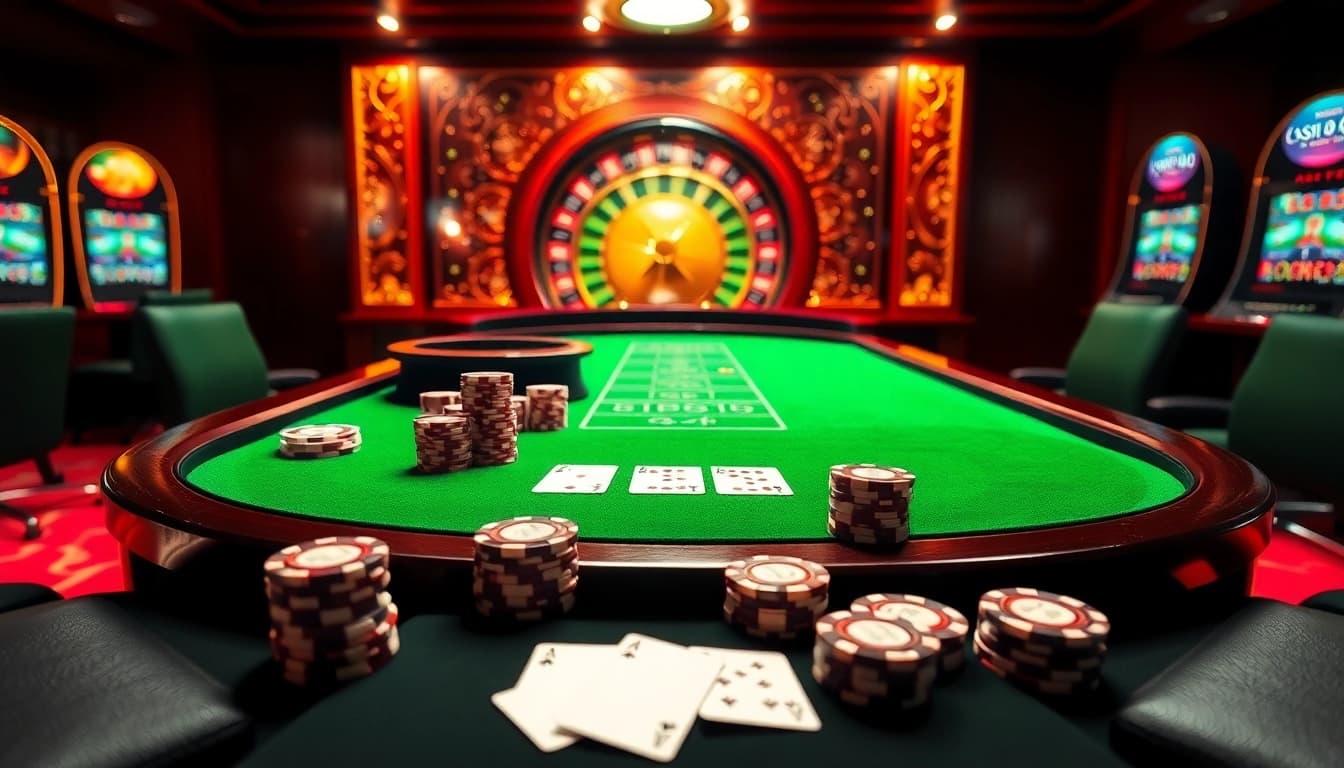 Experience high-stakes gaming at 56win.to with luxurious casino tables and dynamic roulette wheels.