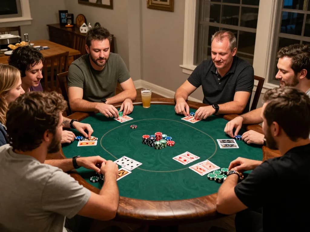 Observe results of kết quả bóng đá during an exciting home poker game with friends