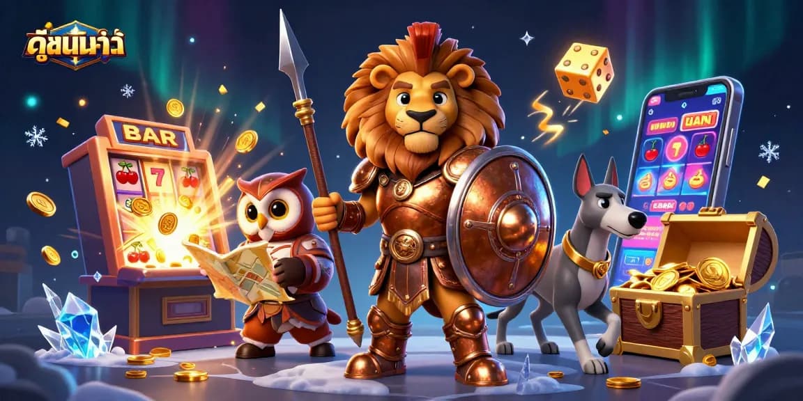 Experience ดูหนังออนไลน์ with an exciting slot jackpot scene filled with vibrant characters and dynamic elements.