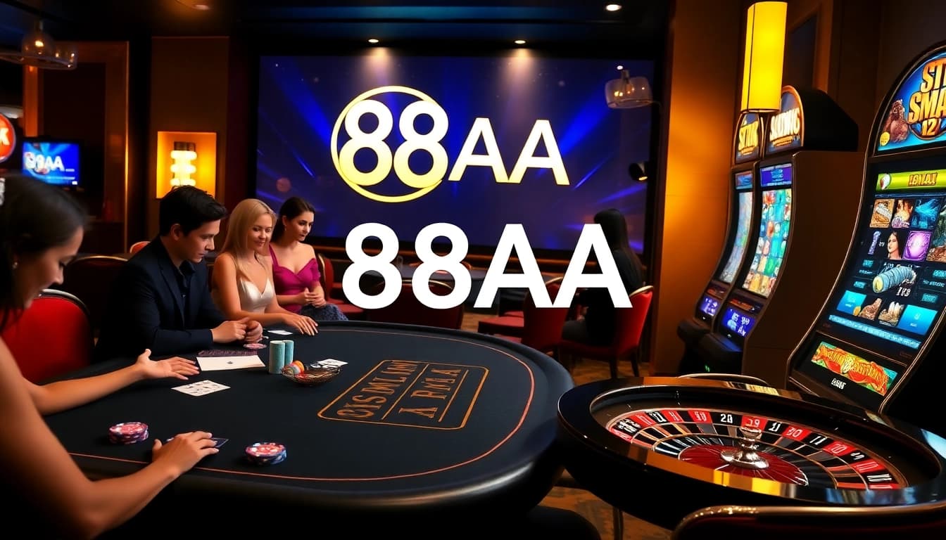 Experience the thrill of online gaming at 88AA with vibrant casino elements.