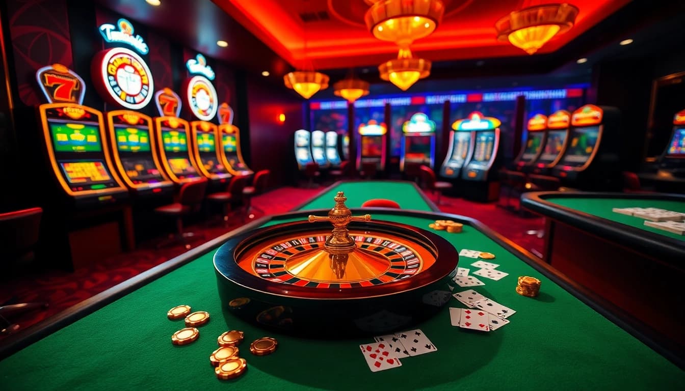 Engaging gambling action at xx88 with luxurious poker chips and an elegant roulette wheel.