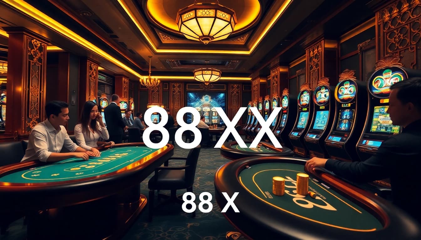 Experience the thrill of online gaming with 88XX at luxurious casino tables filled with action.