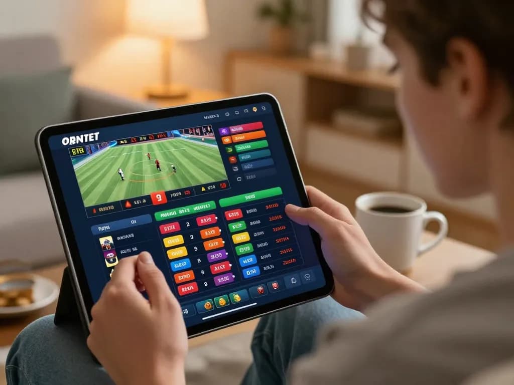 Engaging sports betting moment using the tylekeonhacai88 platform with live updates from home.
