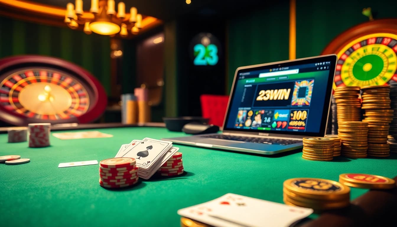 Experience the excitement of winning with 23win at a luxurious online casino table.