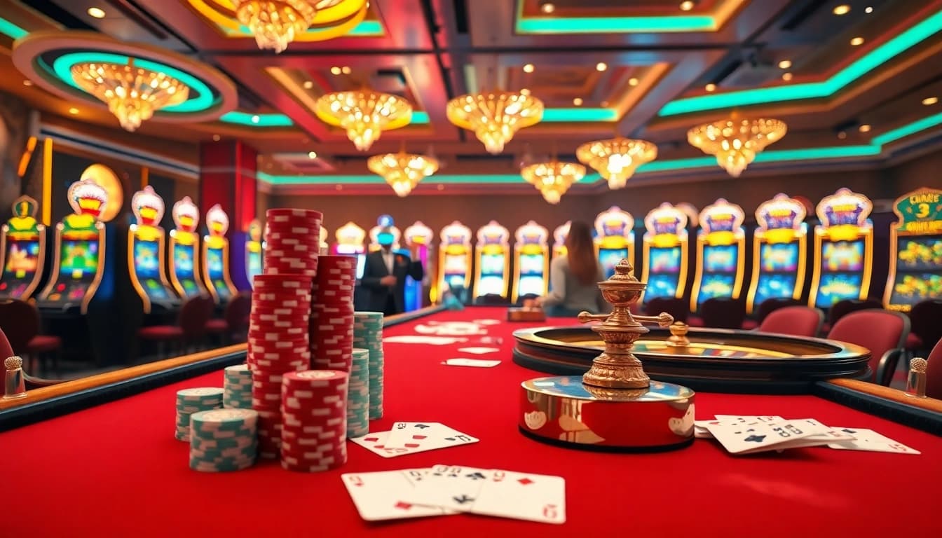 Experience thrilling live gaming action at https://c168.sh/, showcasing vibrant slot machines and engaging table games.