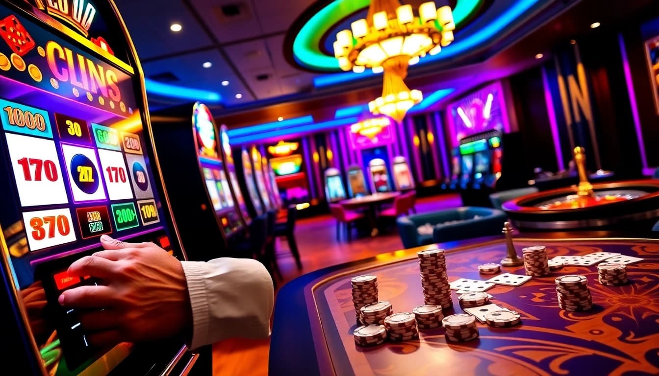 Experience the thrill of LC 88 by winning at vibrant slot machines in a luxurious casino.