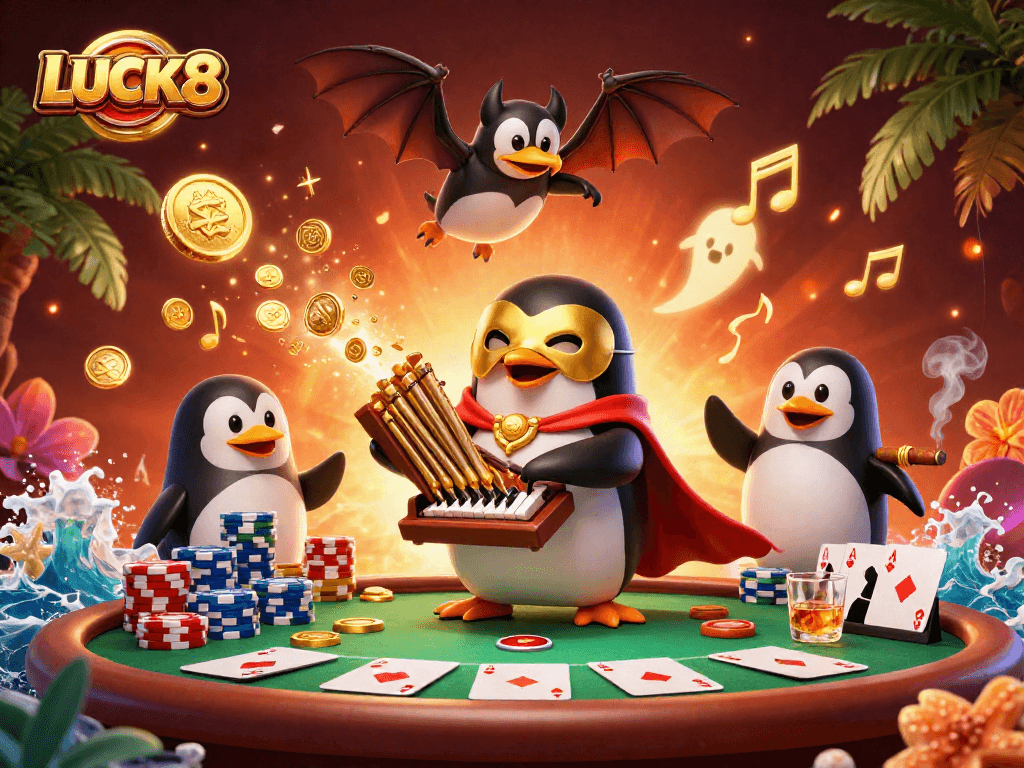 LUCK8 tạo không gian giải trí với họa tiết cờ bạc rực rỡ và sinh động.