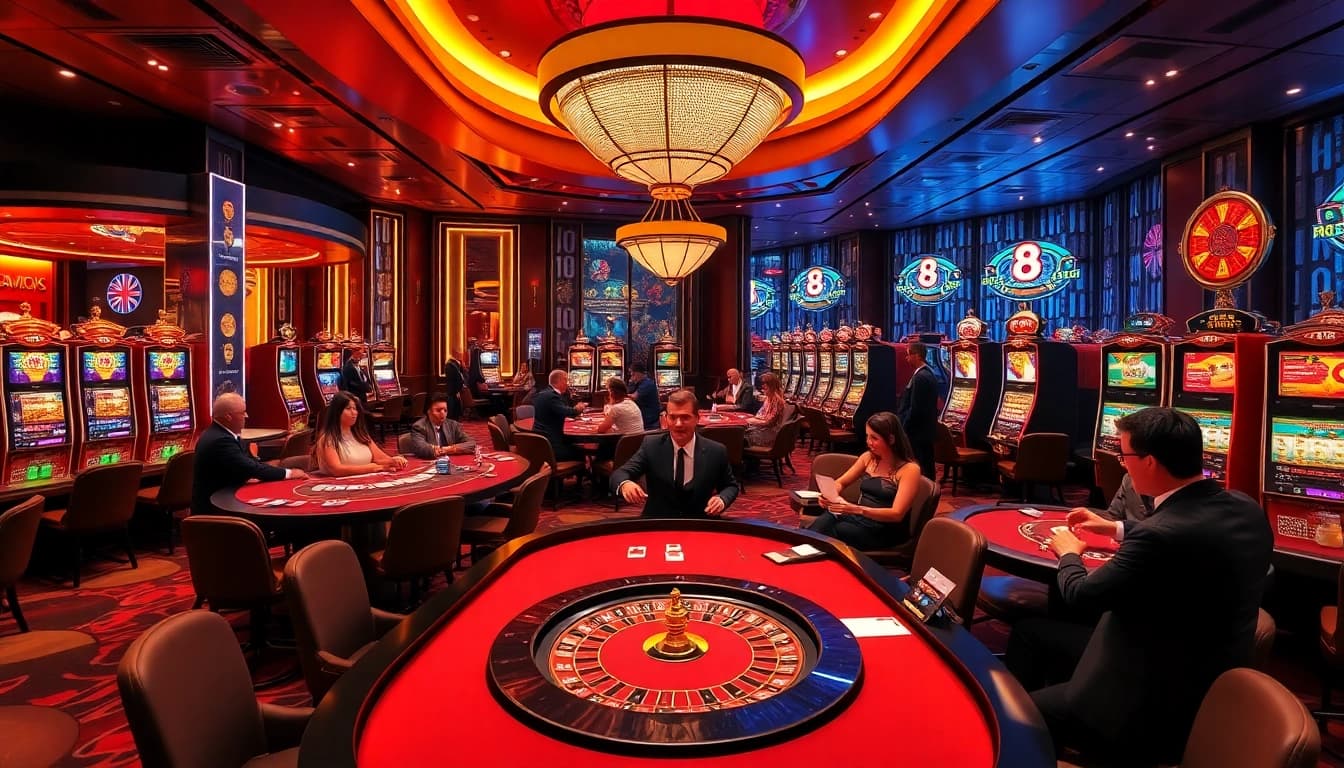 Players enjoying the luxurious GO8 casino experience with vibrant games and engaging atmosphere.