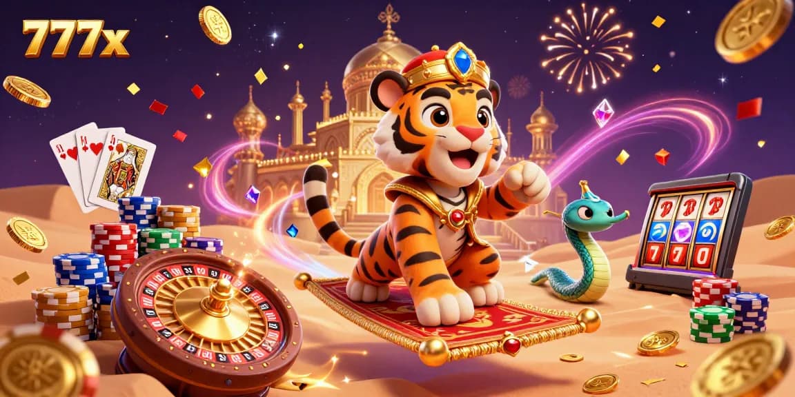 Win big at 777x with vibrant casino adventures featuring the tiger sultan and magic lamp.
