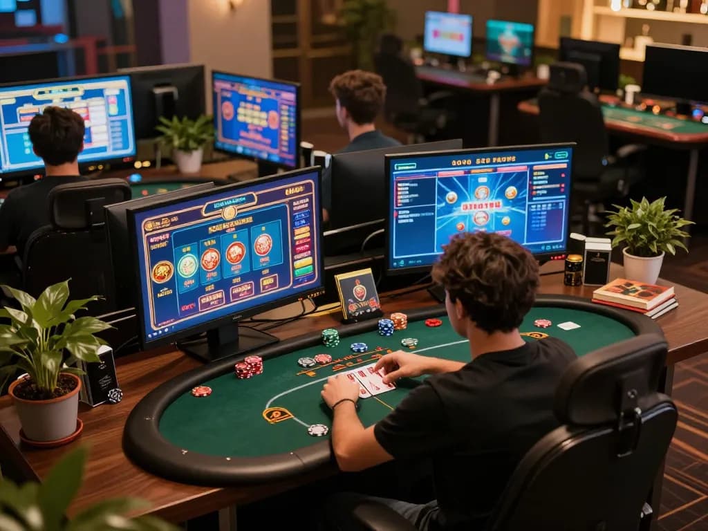Dabet uy tín showcases engaging online gaming experience, highlighting poker and slots in modern setup