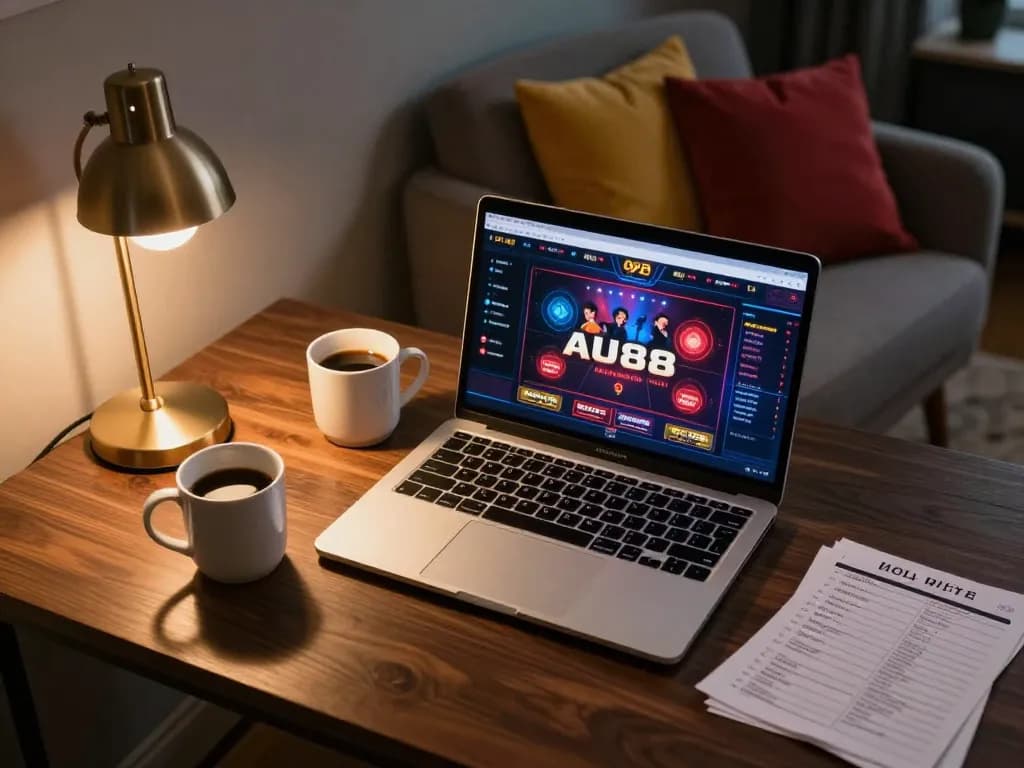 Active online gaming moment featuring AU88 interface, complete with notes for strategic betting.
