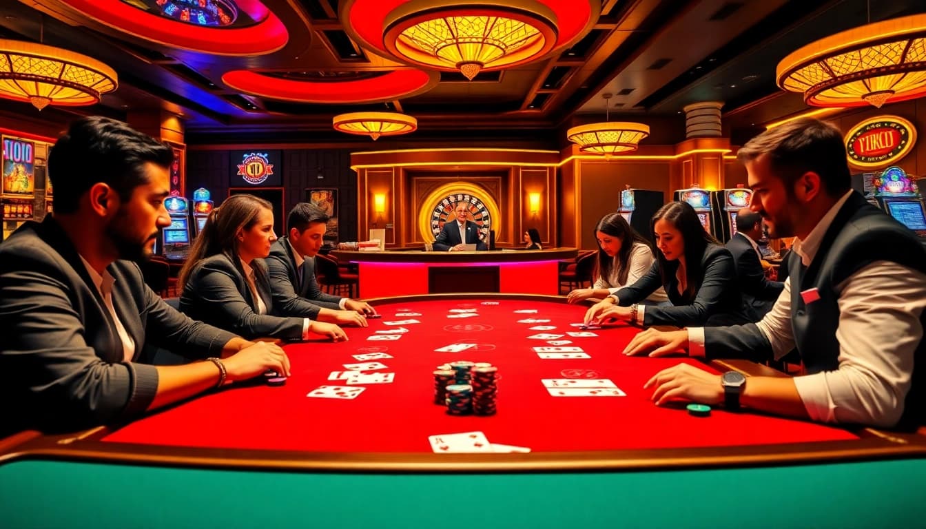 Exciting poker game at 789f casino, featuring vibrant cards and colorful chips.