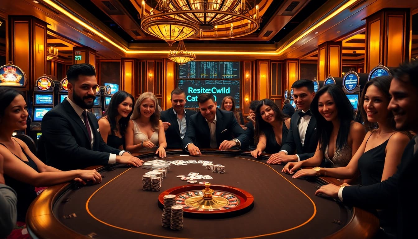 The hidden wiki inspires excitement at a luxury casino poker table with engaged players.