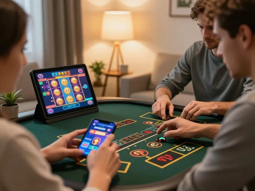 Player engaged with the 888b app on their smartphone for a live casino experience at home
