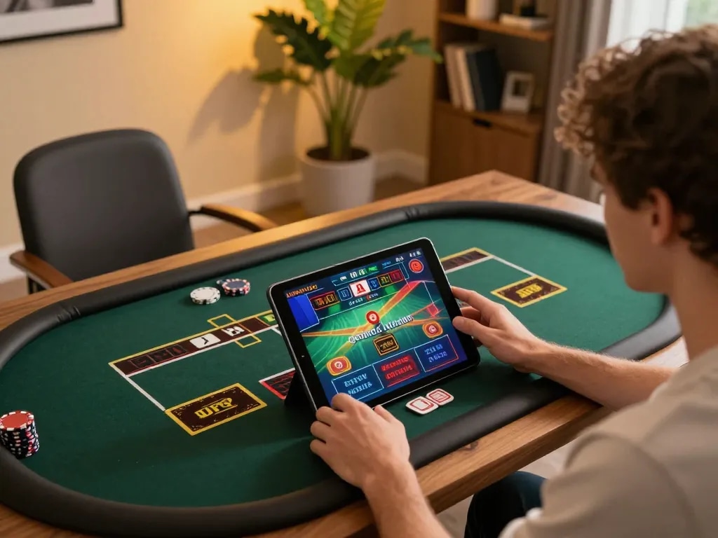 Engaging online gaming at 789Win with a user focused on a tablet interface.