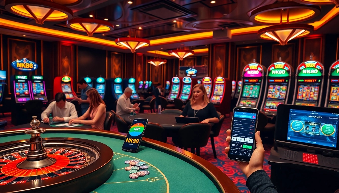 Experience the excitement at NK88 with vibrant casino activities and betting action.