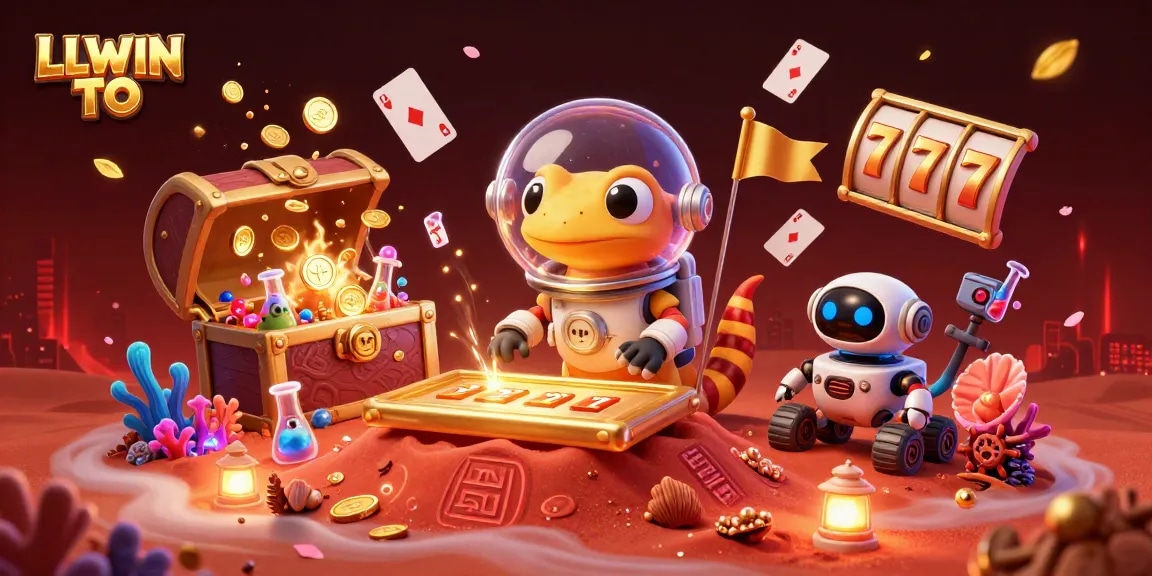 LLWIN TO showcases an exciting Martian casino adventure filled with treasures, games, and vibrant characters.