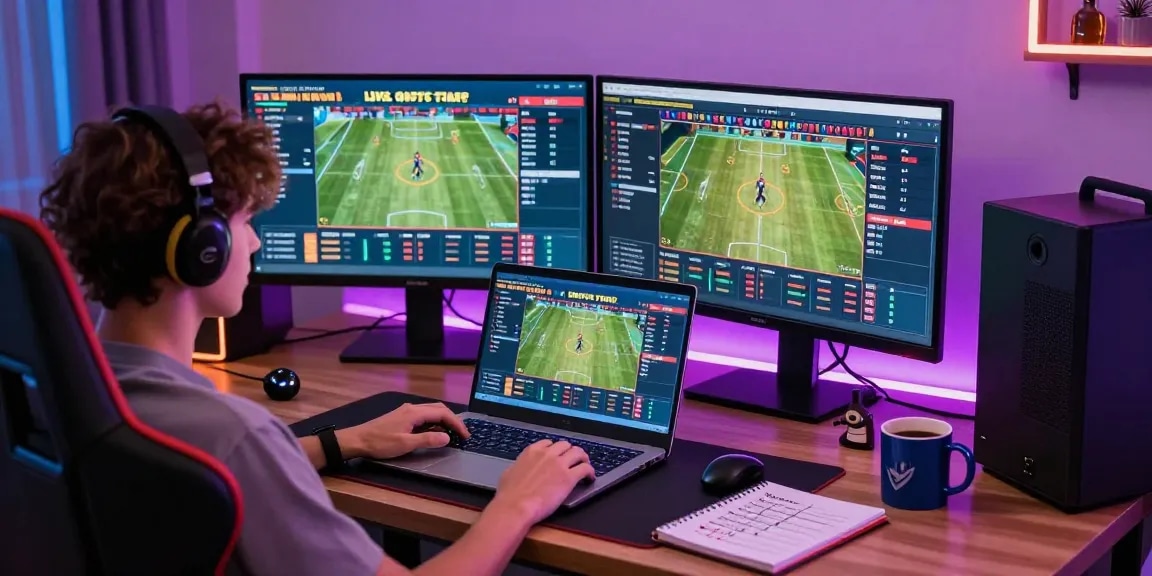 Dynamic online gaming setup with bl555 sports betting interface highlighting excitement and engagement