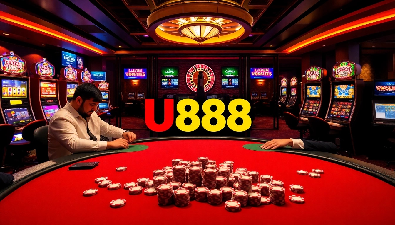Experience thrilling gameplay at U888's luxurious casino tables with active poker action.