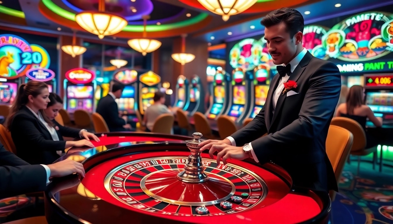 Players engaging in thrilling roulette action at https://fnew88.com/, showcasing a vibrant casino atmosphere.