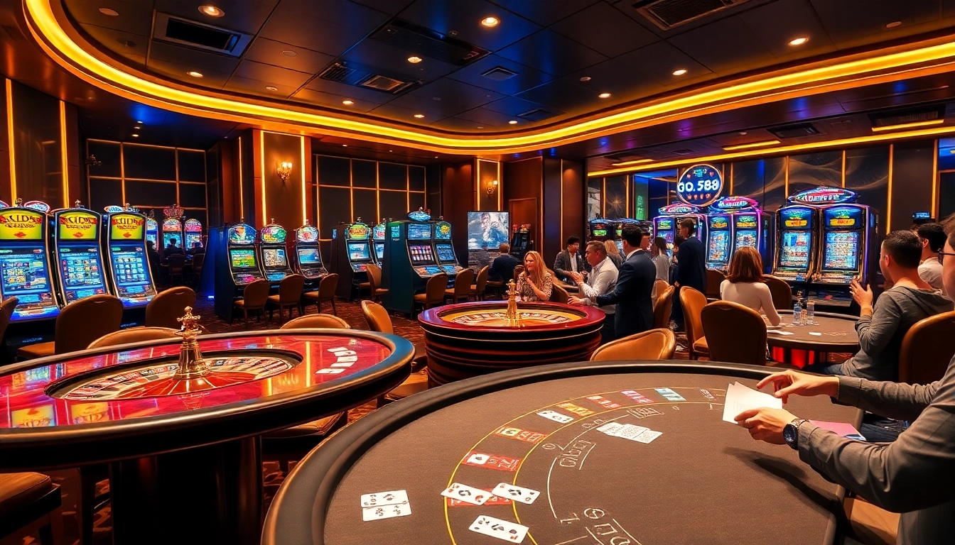 Experience thrilling gaming action at go88 with vibrant casino tables and engaging slot machines.