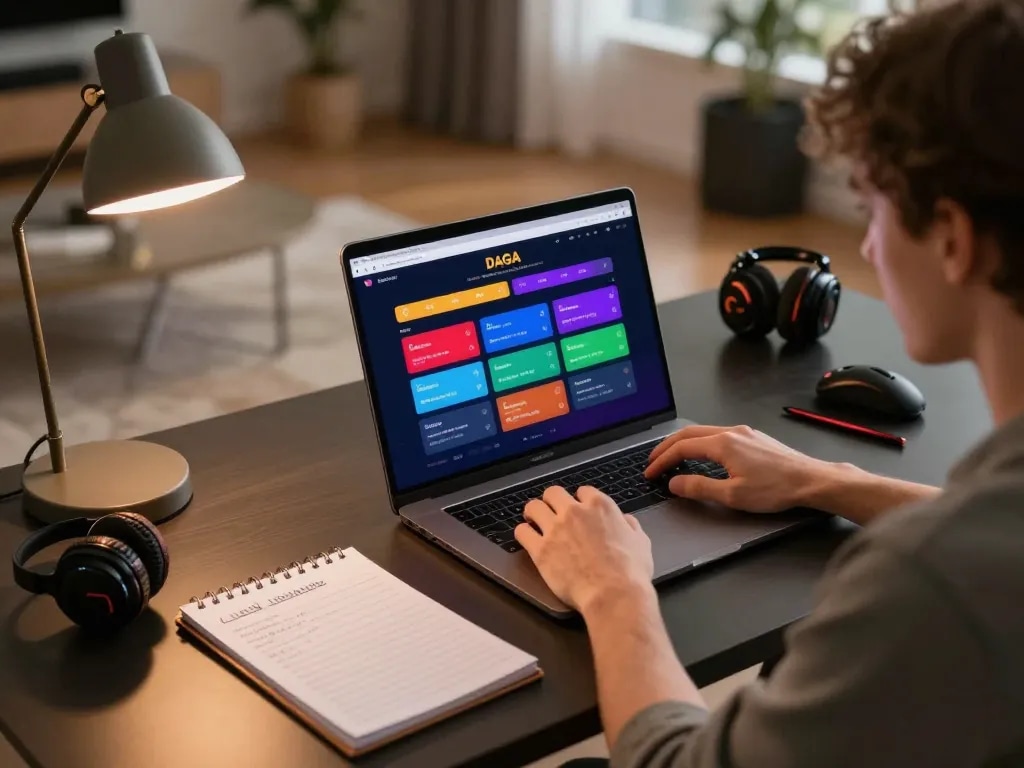 Player engaging with DAGA online betting interface, showcasing responsible gambling setup and strategy notes