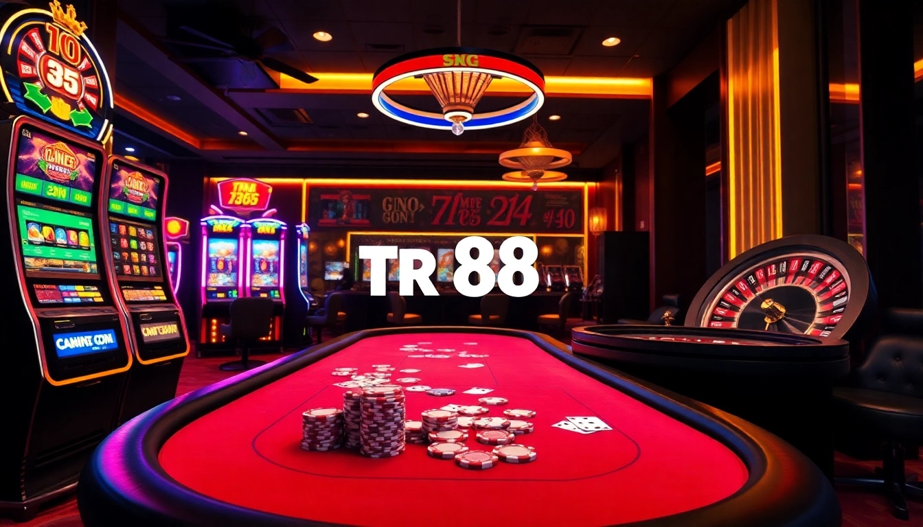 Experience thrilling gaming adventures at tr 88 with vibrant poker tables and dynamic slot machines.