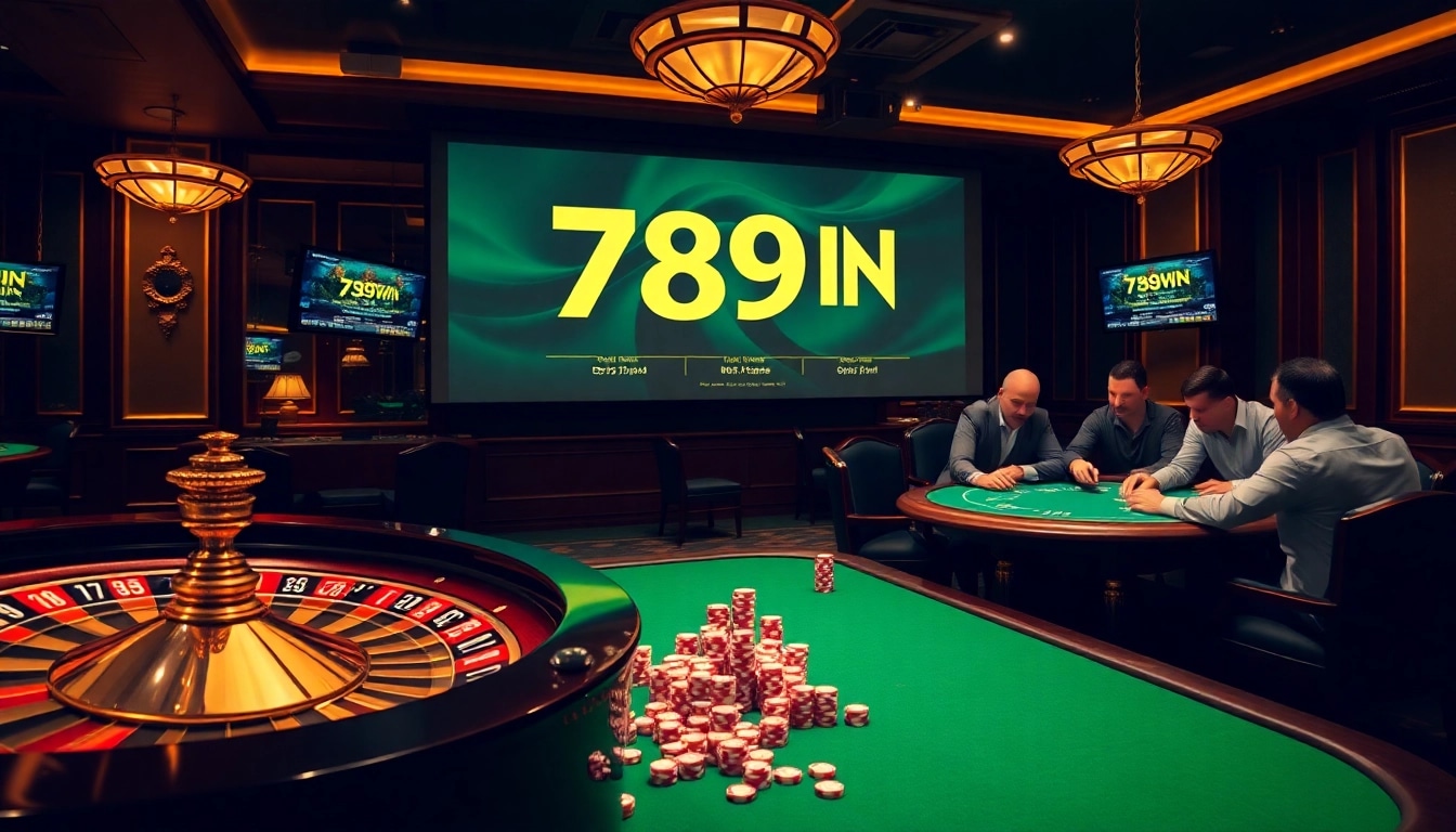 Experience the excitement of gambling with 789WIN at a luxurious casino table filled with action.
