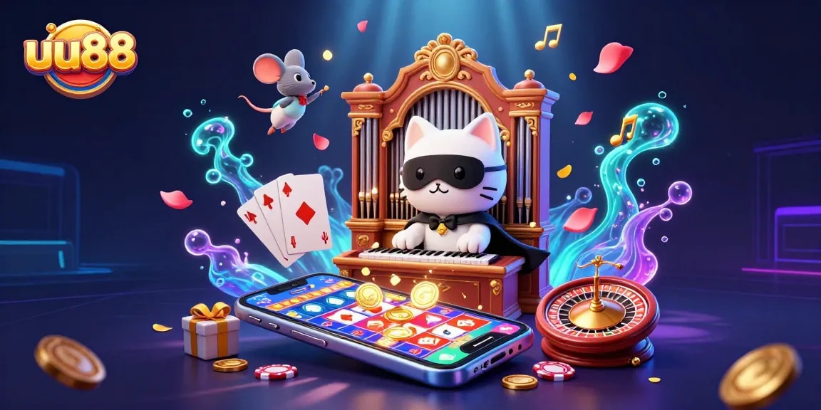 Play exciting games at uu88 with a thrilling casino atmosphere featuring vibrant elements.