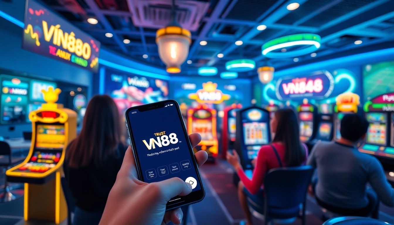 Interactive gambling platform showcasing the VN88 link with vibrant gaming elements.