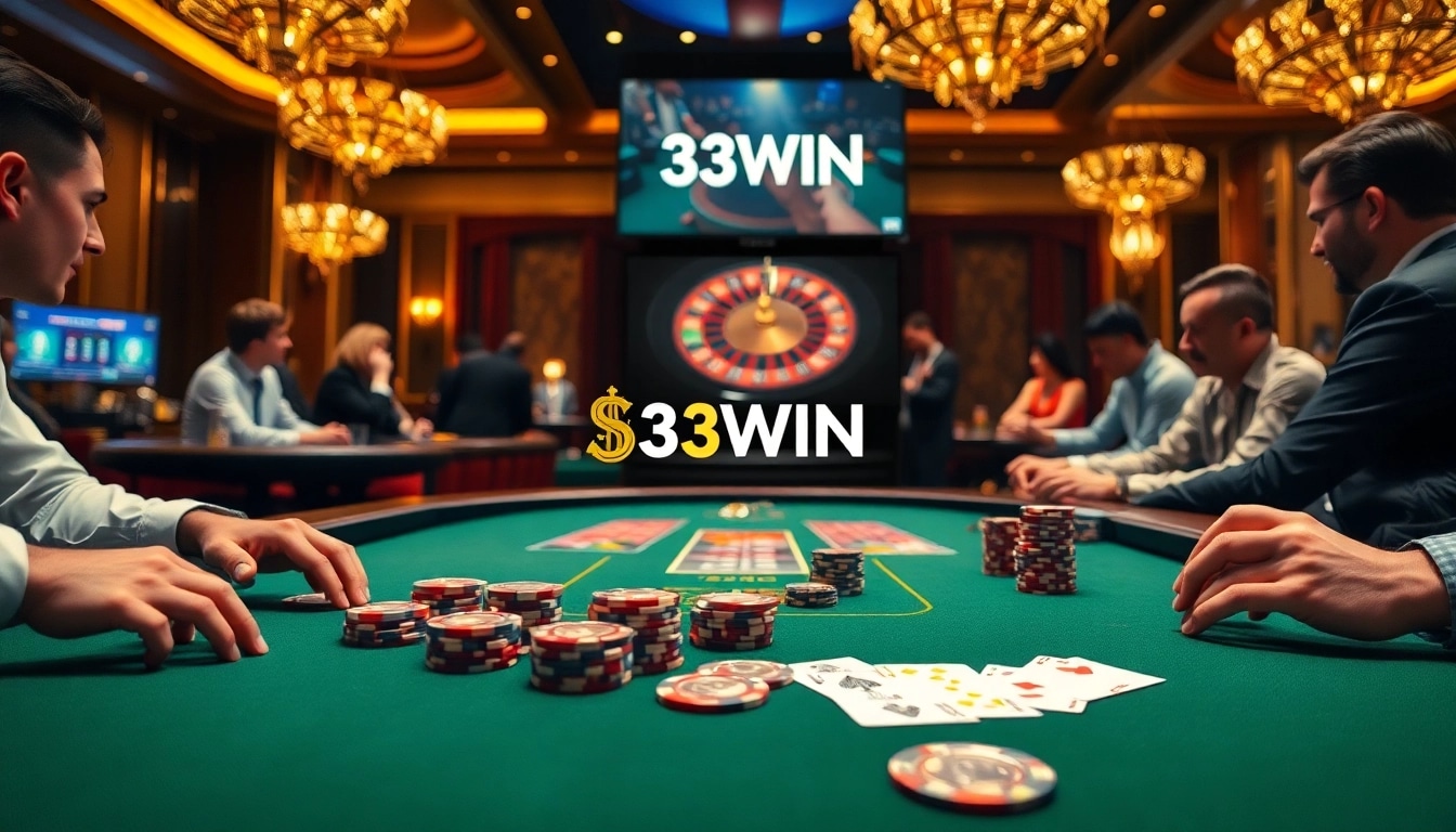 Feel the thrill of the game at 33WIN casino with stunning roulette and blackjack tables.