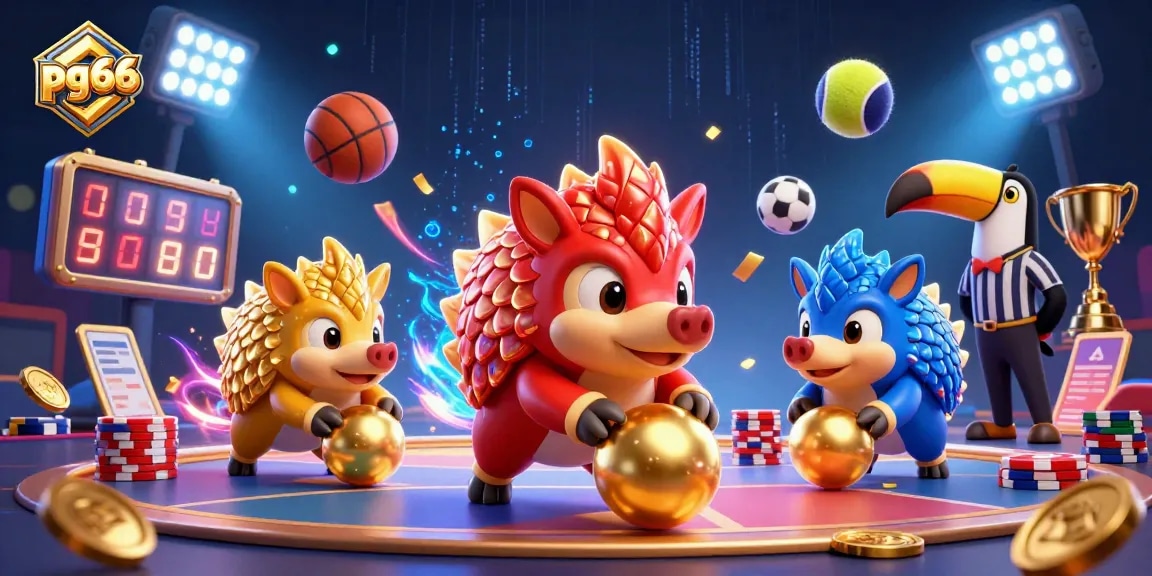 Experience exciting gameplay at pg66 with animated pangolins rolling through poker chips!