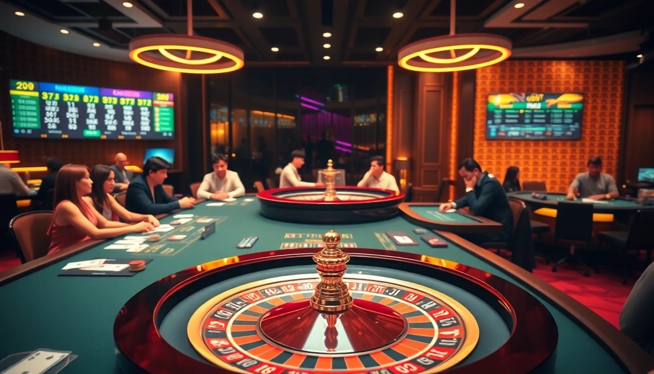 Engaging players at luxury casino tables in the vibrant Trang S8 gambling scene.