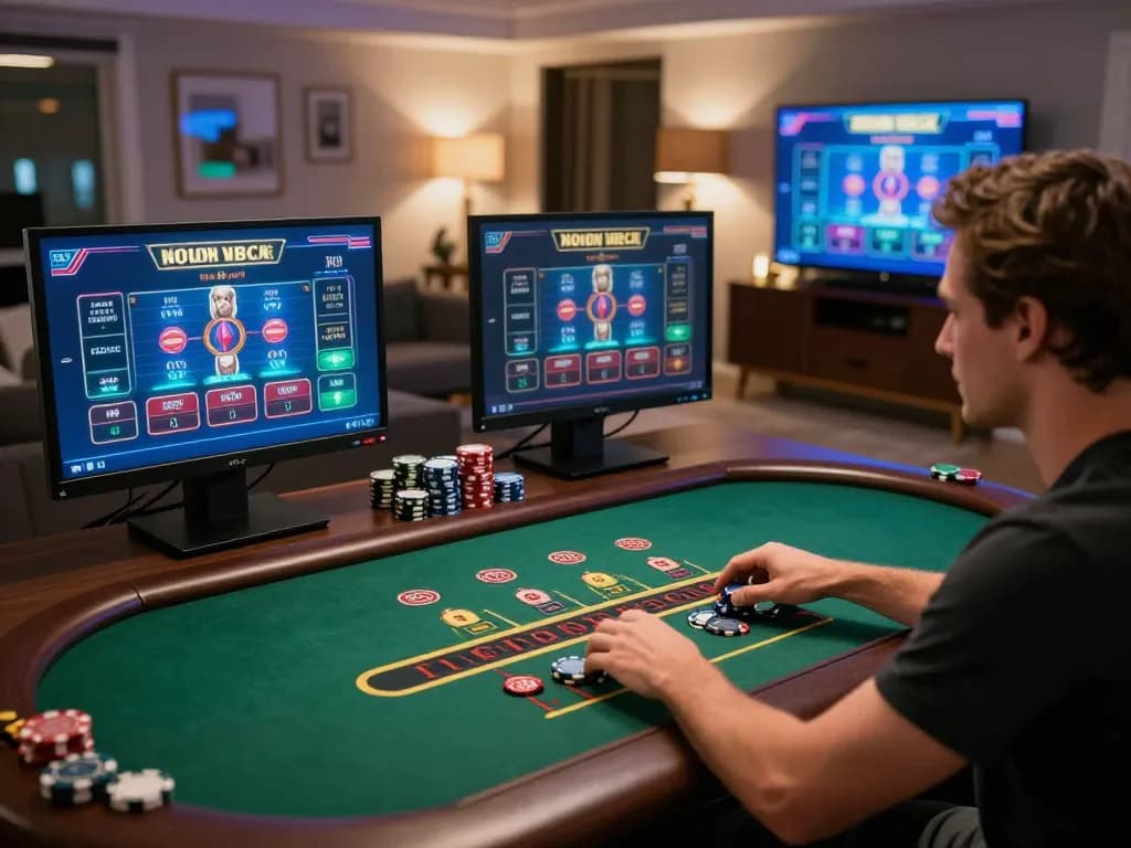 King88 player engaging in live dealer blackjack, showcasing an immersive online gaming experience with excitement.