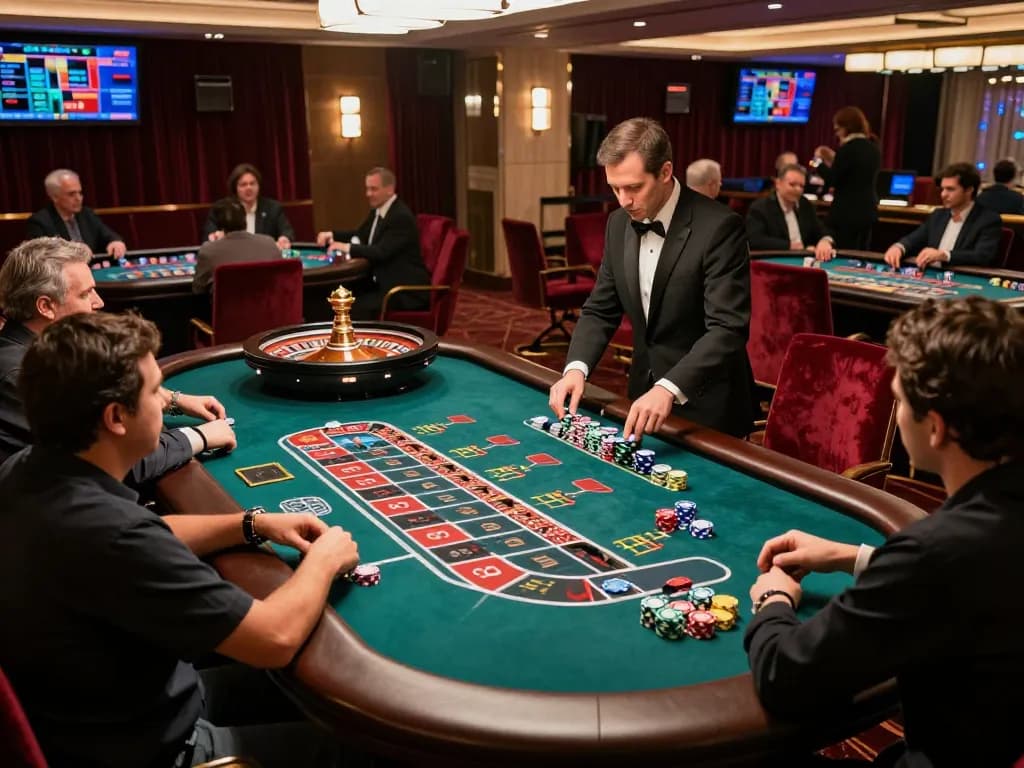 Players engaging with the vibrant roulette table at ww88 live casino, showcasing strategic betting moments.