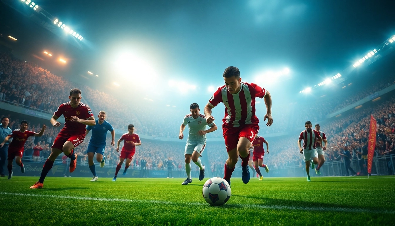Bongdanet captures the excitement of football with dynamic action shots and cheering fans in the stadium.