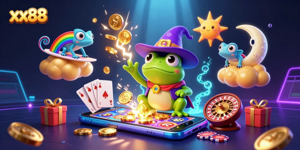 Join the magical xx88 casino adventure with golden coins and vibrant slot games.