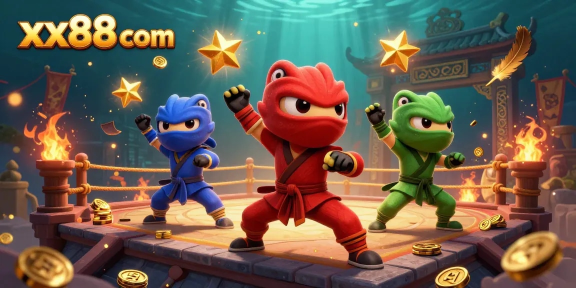 Master casino gaming experience with vibrant xx88 com chameleons executing martial arts.