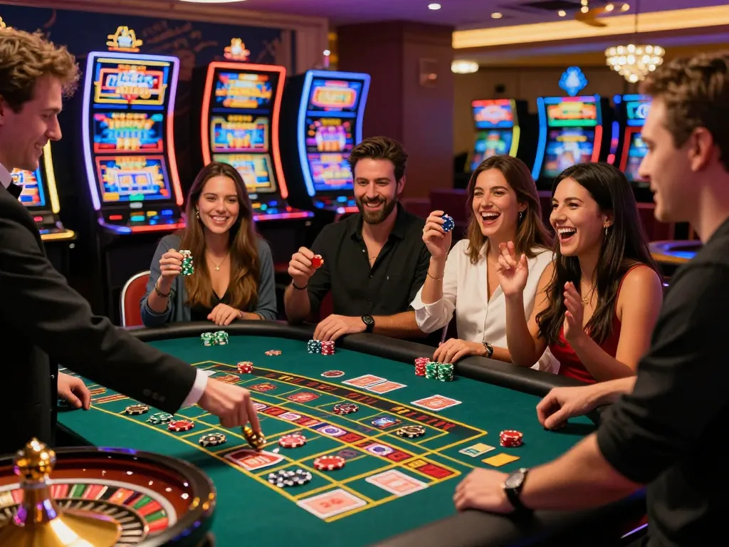 Exciting 789club casino gaming scene with players celebrating at the roulette table.