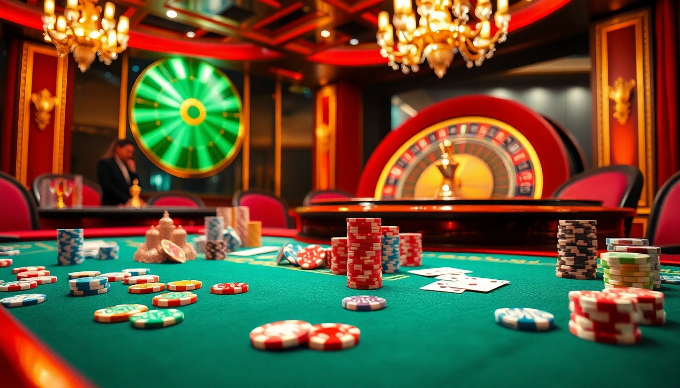 Experience excitement at https://gg88.hu.net/ with vibrant gambling visuals of casino tables, chips, and roulette.