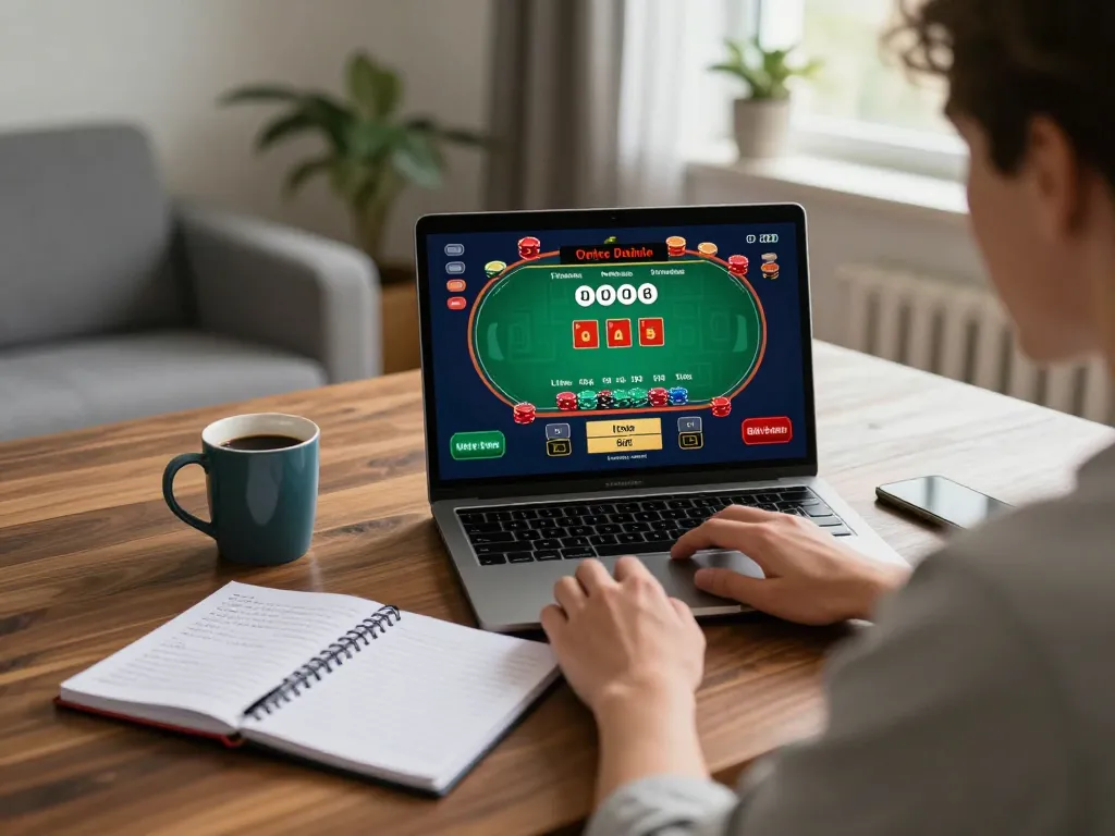 Engaging player immersed in online casino gaming at https://fa88.team/ with focus on live dealer blackjack.