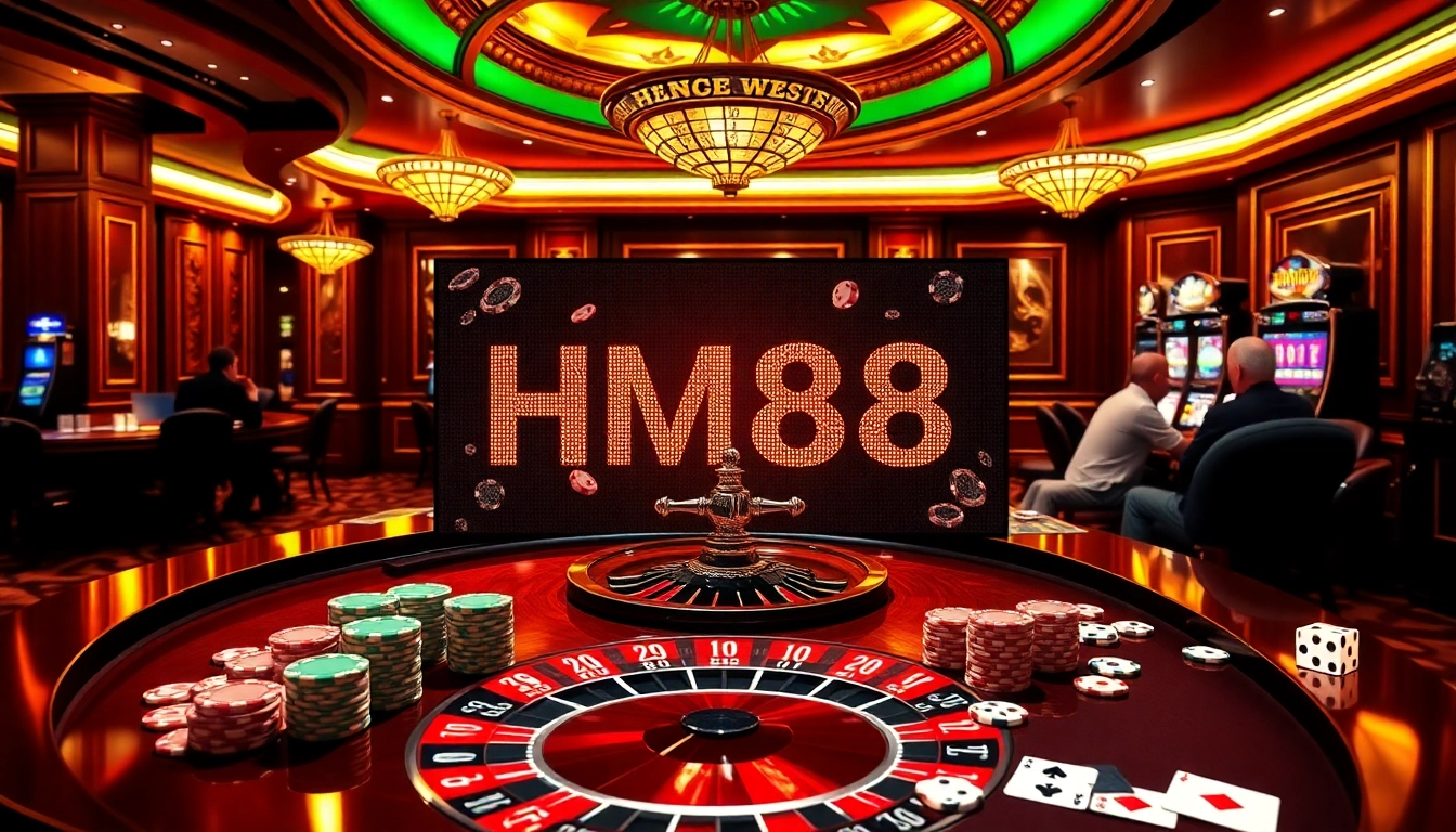 Engaging gamblers with vibrant roulette and chips at HM88 casino.