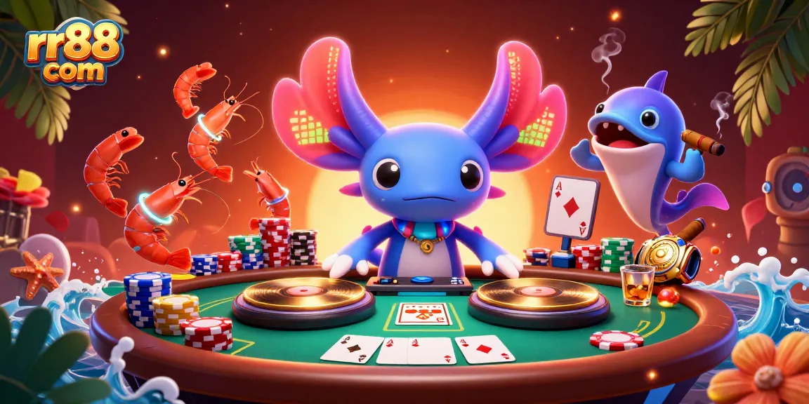 Spin to win on rr88 com with vibrant cartoon creatures dancing in a rich casino scene.
