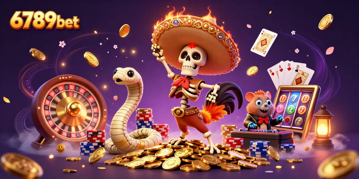 Experience the thrill of gaming at 6789bet, featuring a lively 3D casino scene with vibrant characters and exciting elements.