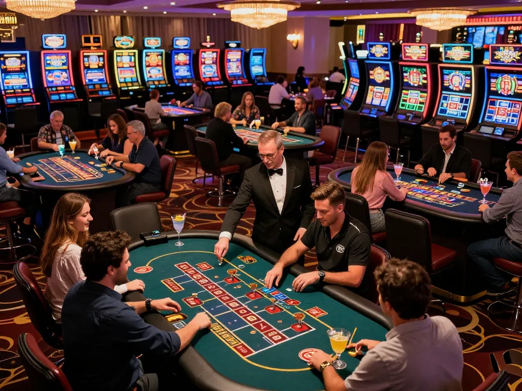 Players enjoying a thrilling moment at river4 casino with vibrant tables and engaging atmosphere