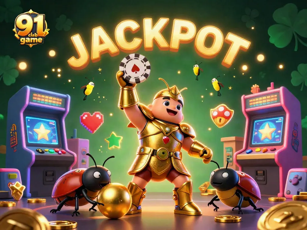 Experience the thrill of the 91 club game with vibrant characters and gaming elements in a casino-themed illustration.