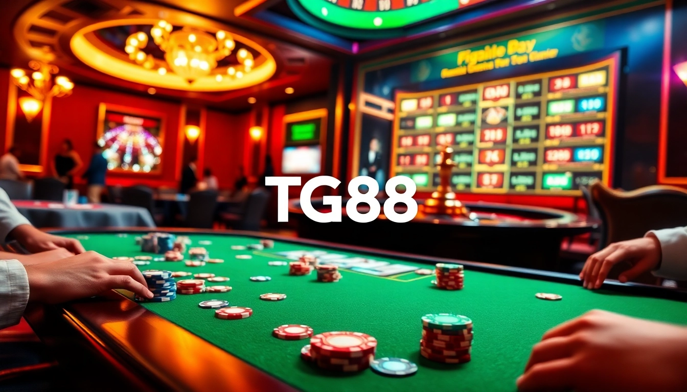 Players enjoying an exciting game at TG88's vibrant casino poker table with thrilling atmosphere.