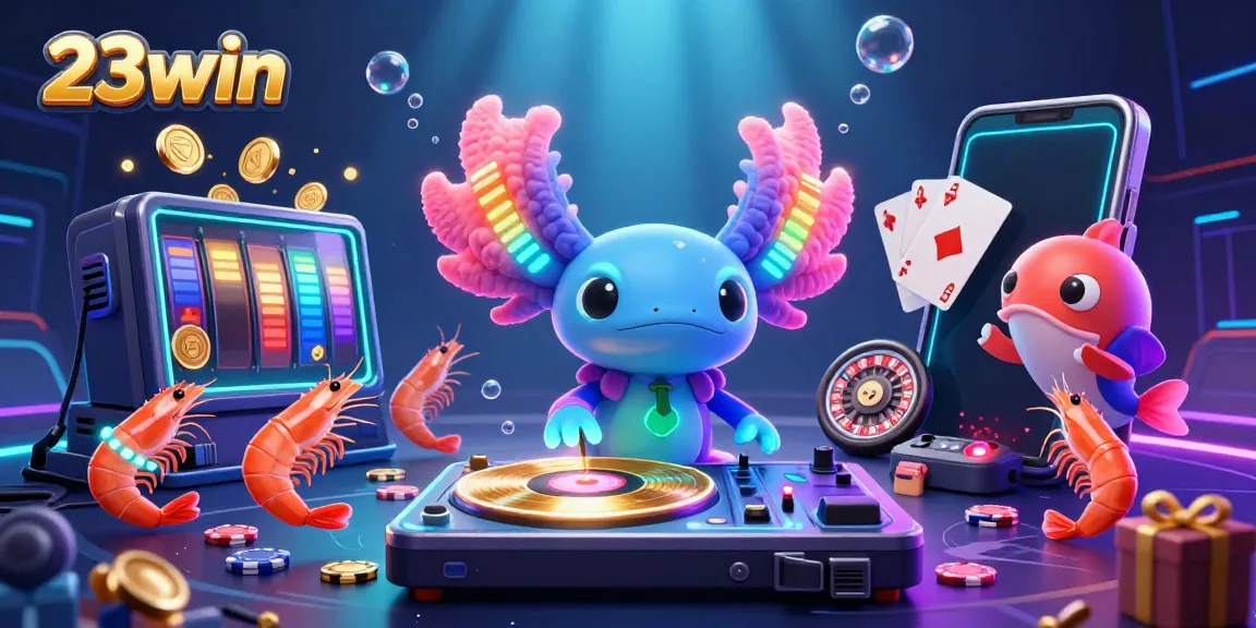 Experience the excitement of 23win with vibrant underwater casino elements and lively characters.