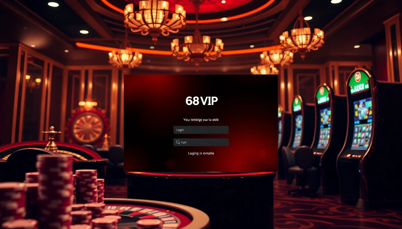 Login interface of Đăng Nhập Nhà Cái 68VIP showcasing engaging online casino elements